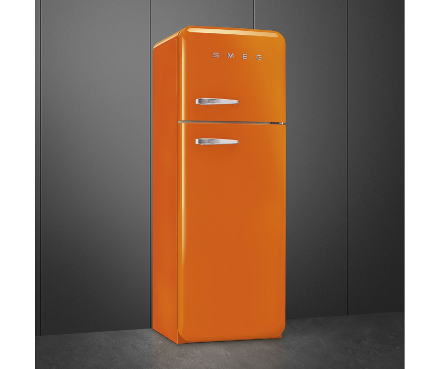 Smeg FAB30ROR5 rechtsdraaiende retro koelkast - oranje