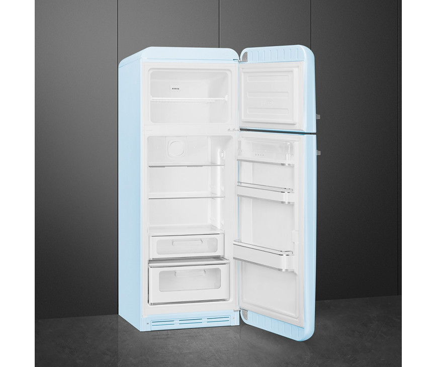 Smeg FAB30RPB5 rechtsdraaiende retro koelkast - pastel blauw