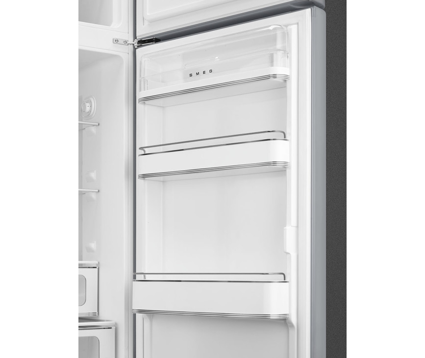 Smeg FAB30RSV5 rechtsdraaiende retro koelkast - zilver metallic
