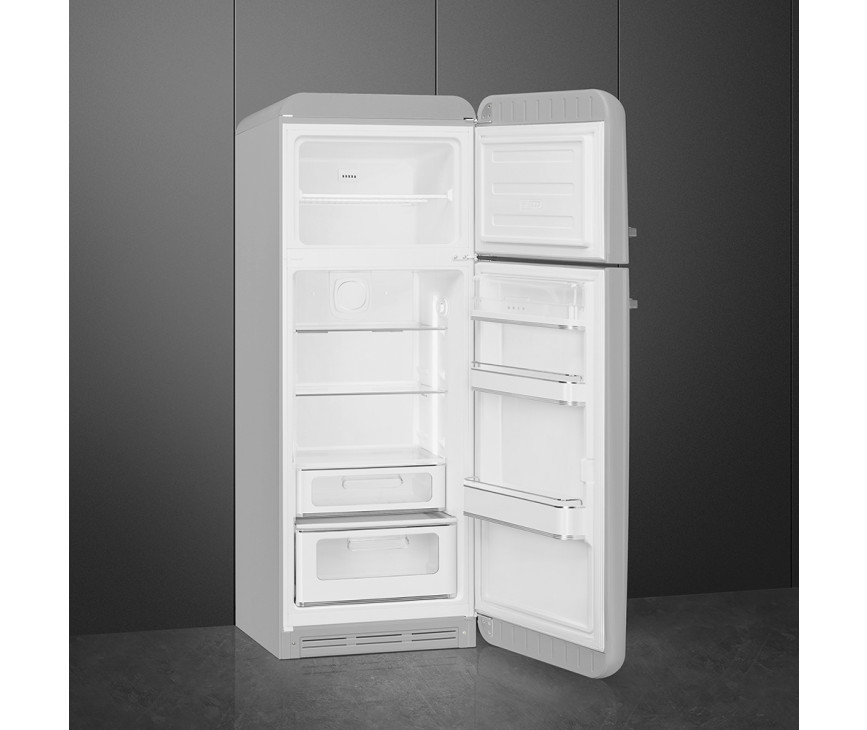 Smeg FAB30RSV5 rechtsdraaiende retro koelkast - zilver metallic