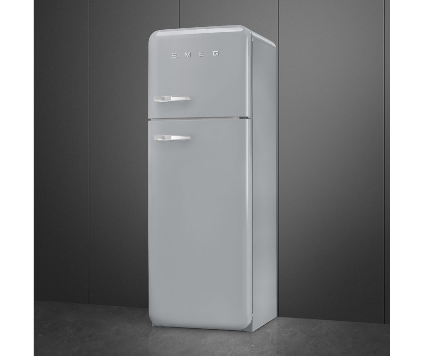 Smeg FAB30RSV5 rechtsdraaiende retro koelkast - zilver metallic