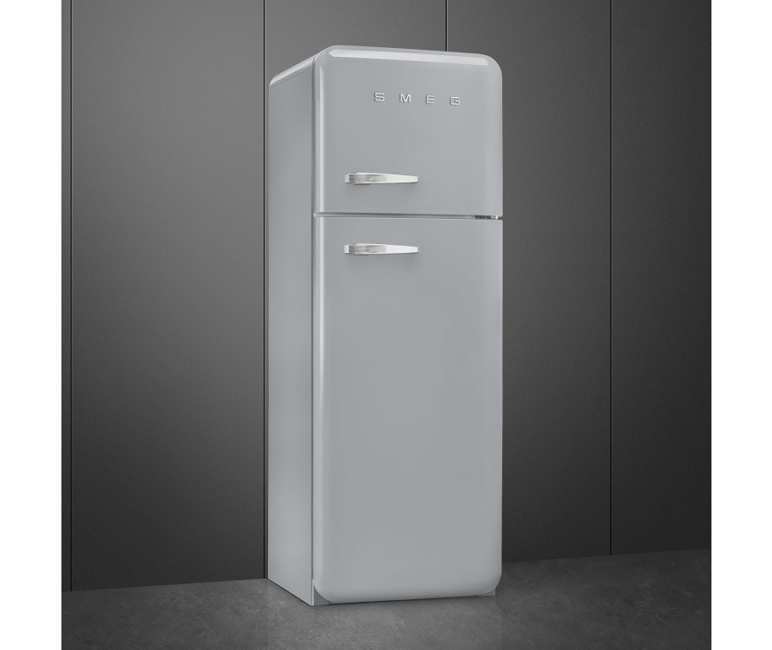 Smeg FAB30RSV5 rechtsdraaiende retro koelkast - zilver metallic