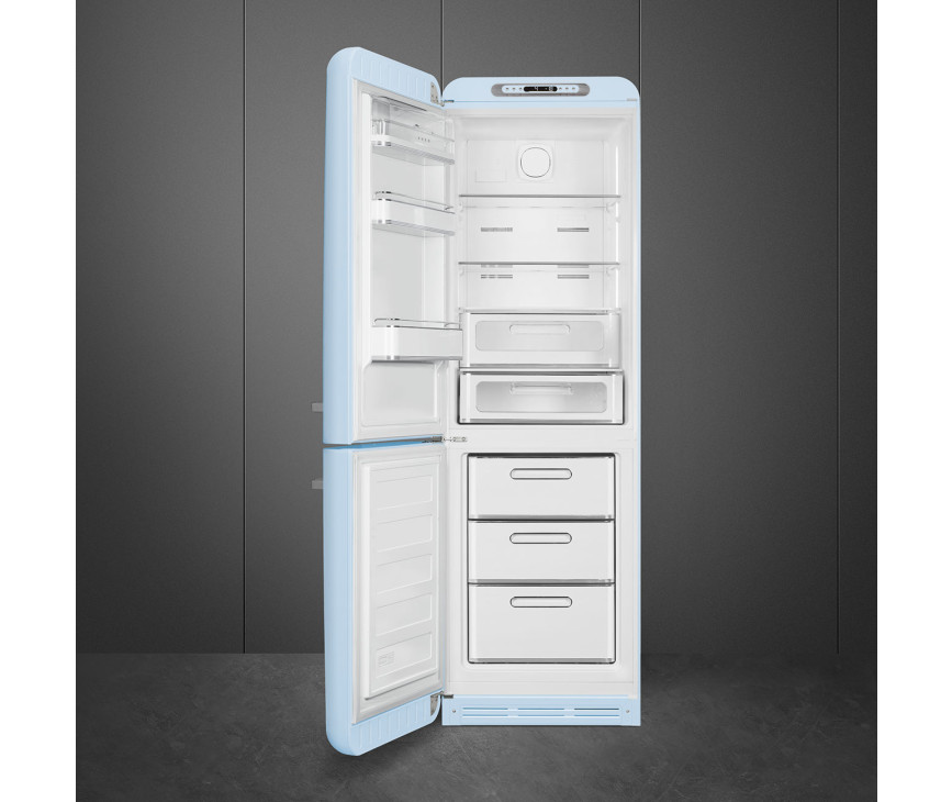 Smeg FAB32LPB5 retro jaren 50 koelkast blauw - linksdraaiend