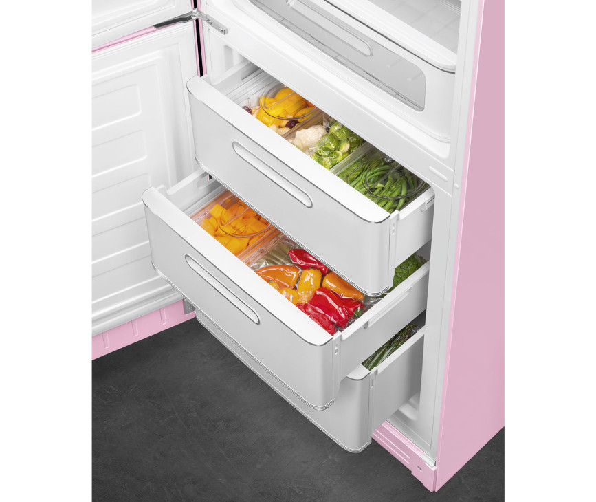 Smeg FAB32LPK5 retro jaren 50 koelkast roze - linksdraaiend