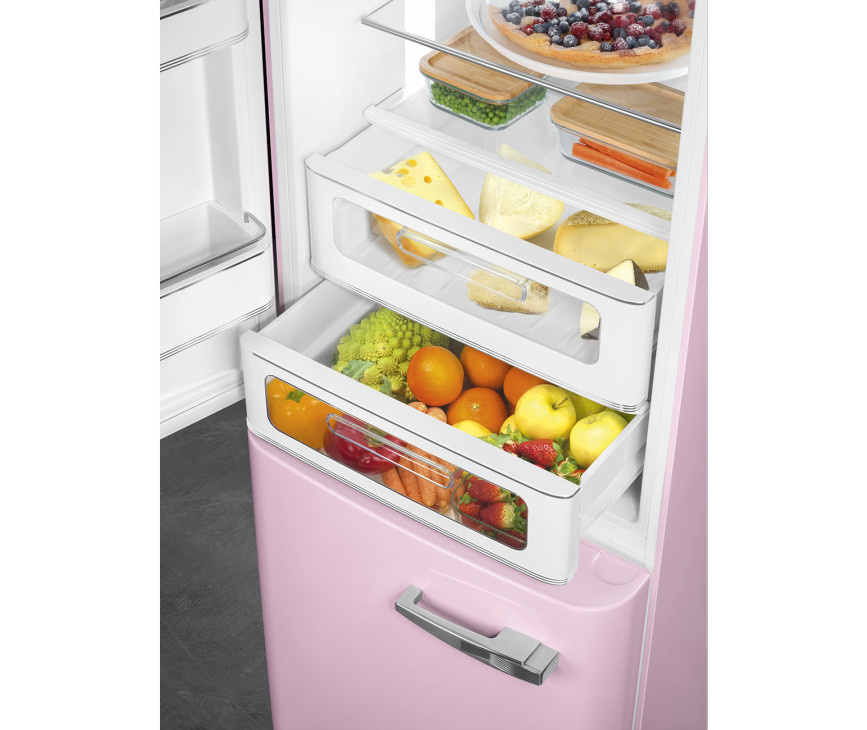 Smeg FAB32LPK5 retro jaren 50 koelkast roze - linksdraaiend