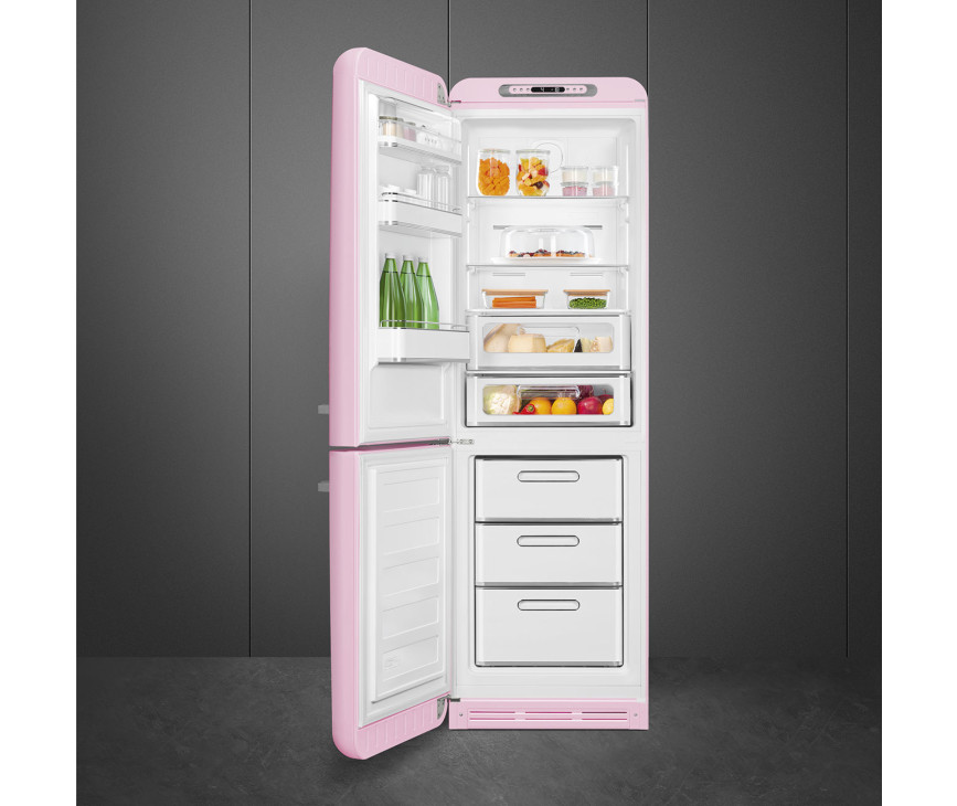 Smeg FAB32LPK5 retro jaren 50 koelkast roze - linksdraaiend