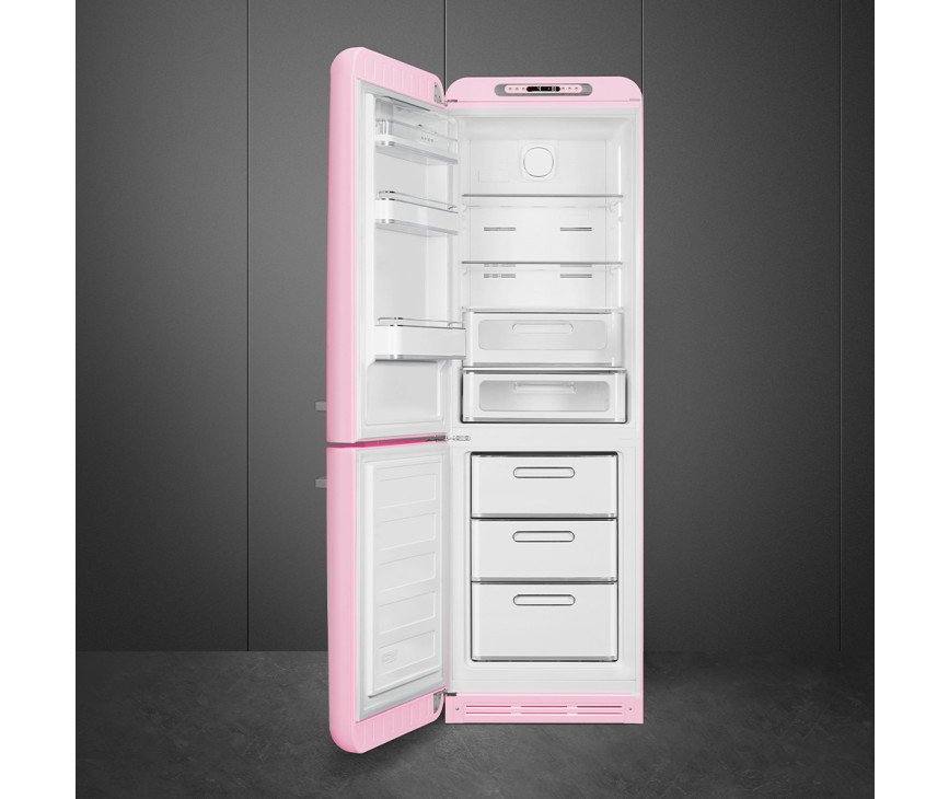 Smeg FAB32LPK5 retro jaren 50 koelkast roze - linksdraaiend
