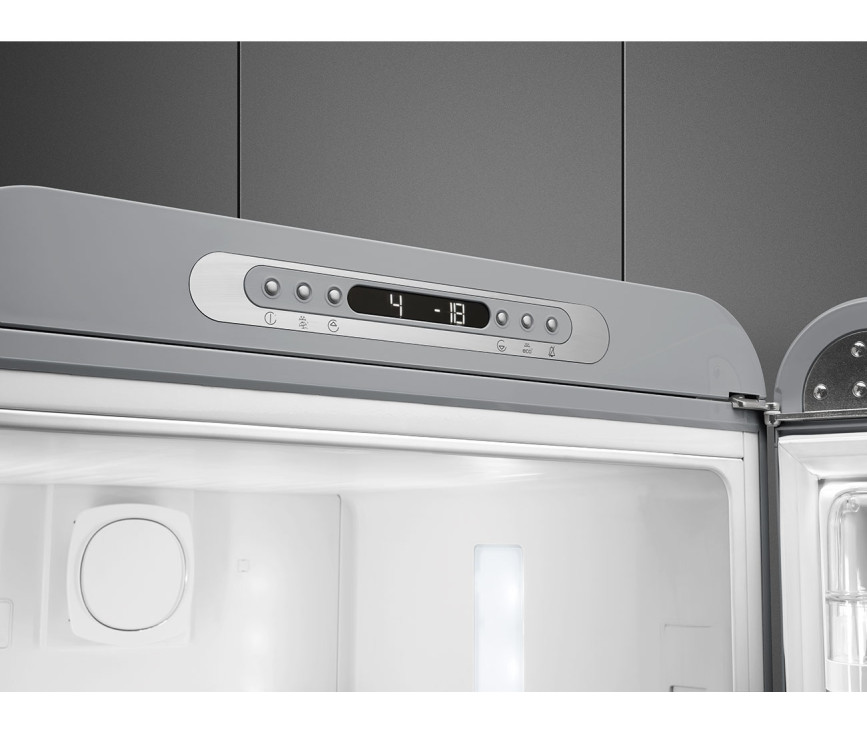 Smeg FAB32RSV5 retro jaren 50 koelkast zilver- rechtsdraaiend