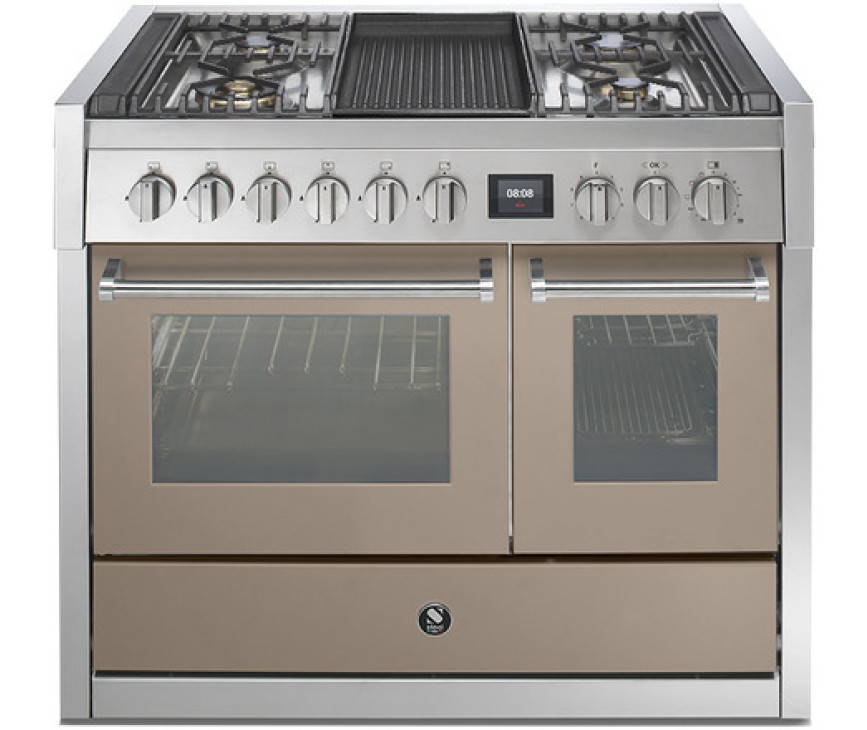 Steel GQ10SF-4M fornuis met combi-stoomoven en mega wok - 100 cm breed