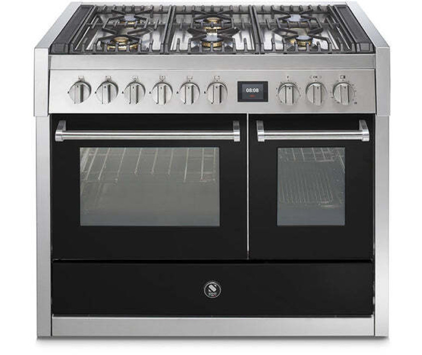 Steel GQ10SF-4M fornuis met combi-stoomoven en mega wok - 100 cm breed