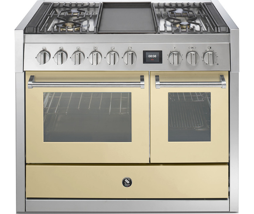 Steel GQ10SF-4T fornuis met combi-stoomoven en frytop - 100 cm breed