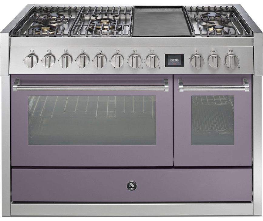 Steel GQ12SF-4TM rvs fornuis met combi-stoomoven - 120 cm breed