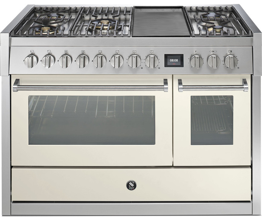 Steel GQ12SF-4TM rvs fornuis met combi-stoomoven - 120 cm breed