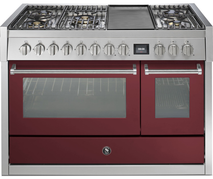 Steel GQ12SF-4TM rvs fornuis met combi-stoomoven - 120 cm breed