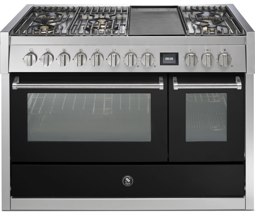 Steel GQ12SF-4TM rvs fornuis met combi-stoomoven - 120 cm breed