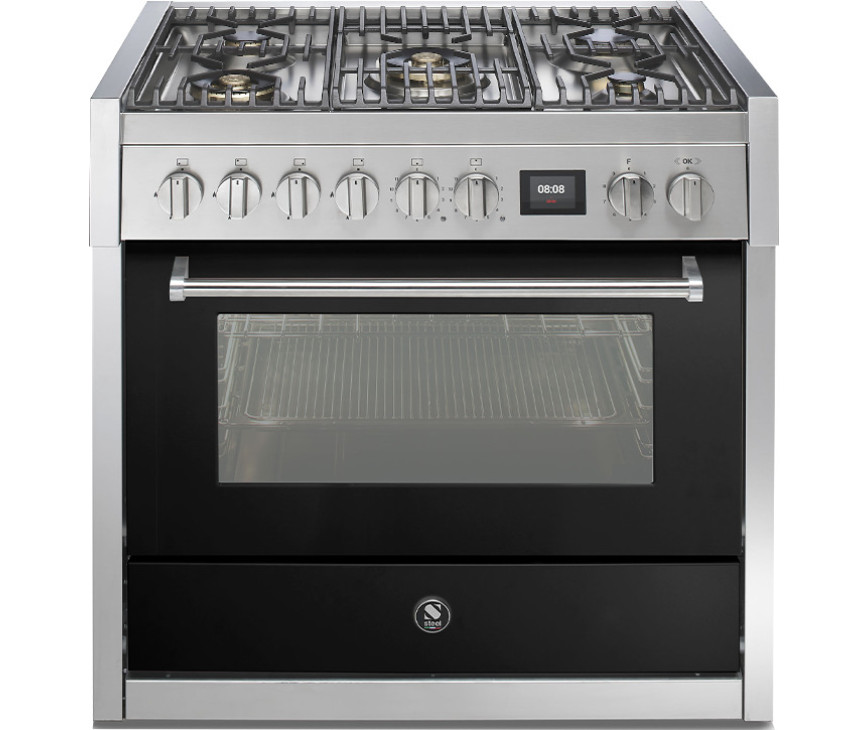 Steel GQ9S-6W fornuis met combi stoomoven