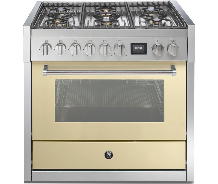 Steel GQ9S-6W fornuis met combi stoomoven