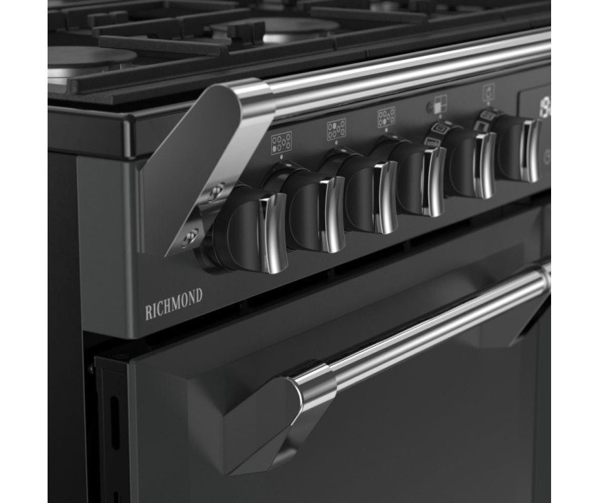 Stoves Richmond 100 DF gas fornuis - antraciet - 100 cm. breed