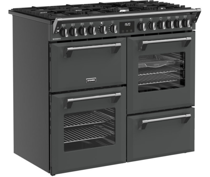 Stoves Richmond 100 DF gas fornuis - antraciet - 100 cm. breed