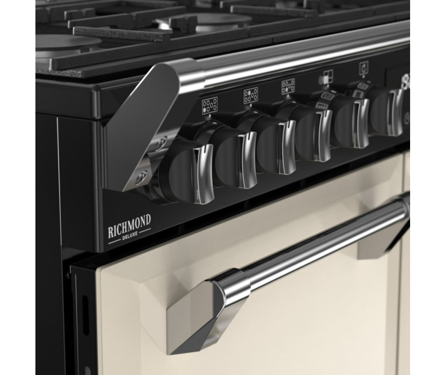 Stoves Richmond 100 DF DX gas fornuis - creme - 100 cm. breed
