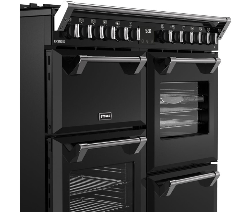Stoves Richmond 100 DF DX gas fornuis - zwart - 100 cm. breed