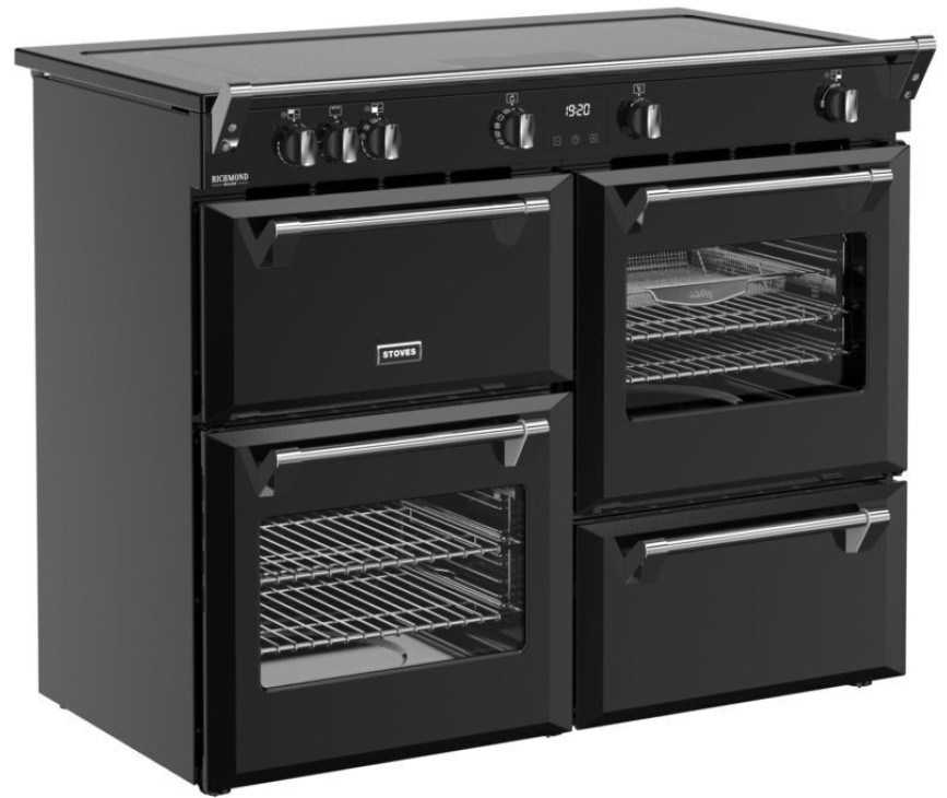 Stoves Richmond 100 ZLS DX inductie fornuis - zwart - fullflex zoneloos