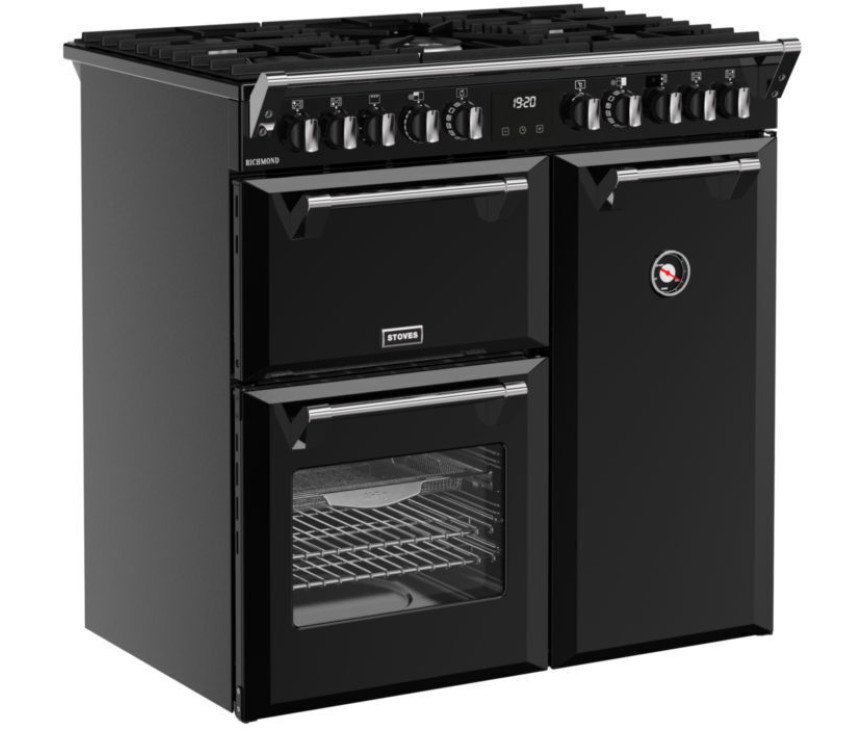 Stoves Richmond 90 DF gas fornuis - zwart - 90 cm. breed