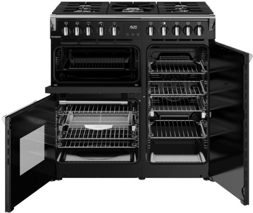 Stoves Richmond 90 DF gas fornuis - zwart - 90 cm. breed