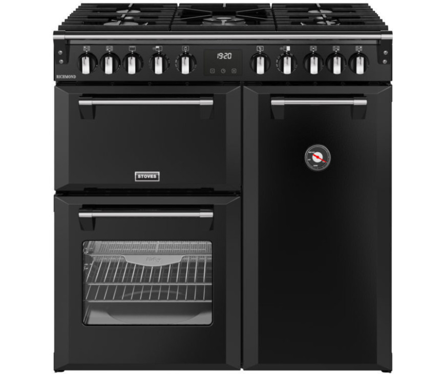 Stoves Richmond 90 DF gas fornuis - zwart - 90 cm. breed