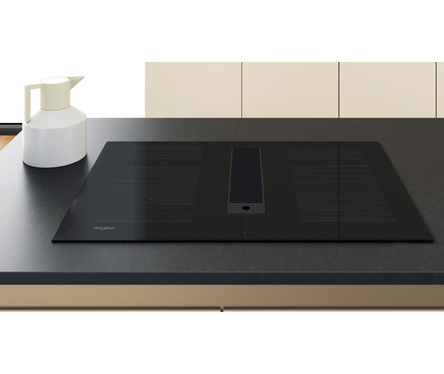 Whirlpool WVHF83BB FKIT inductie kookplaat met afzuiging - 83 cm. breed