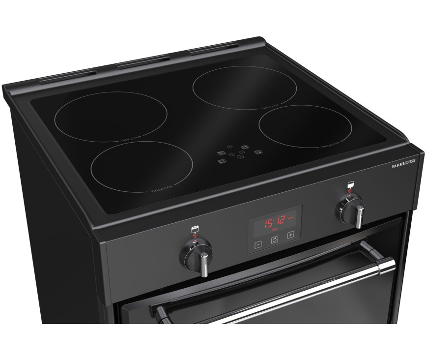 Belling Cookcentre 60 Ei Zwart - inductie fornuis - 60 cm