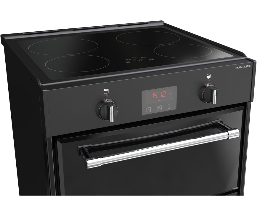 Belling Cookcentre 60 Ei Zwart - inductie fornuis - 60 cm