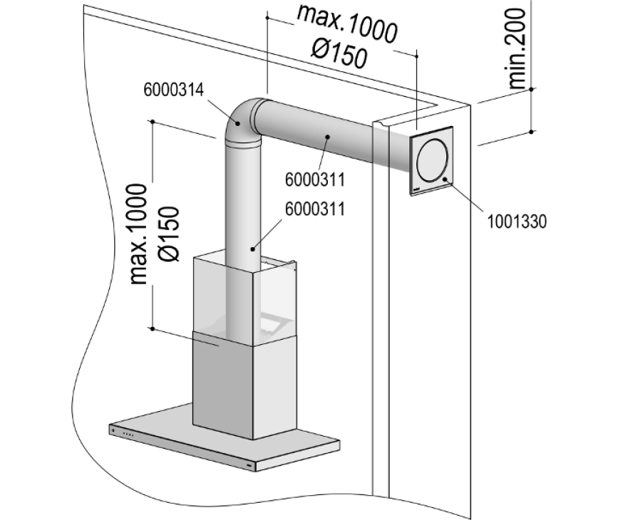 Berbel 1090054 luchtafvoer aansluitset