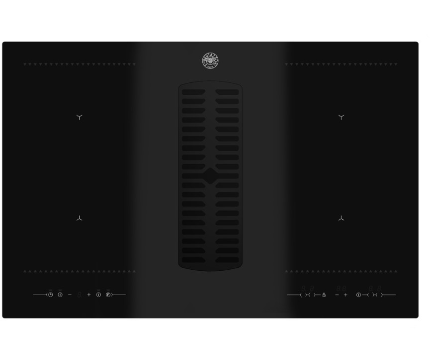 Bertazzoni P784ICHNE inbouw inductie kookplaat met afzuiging