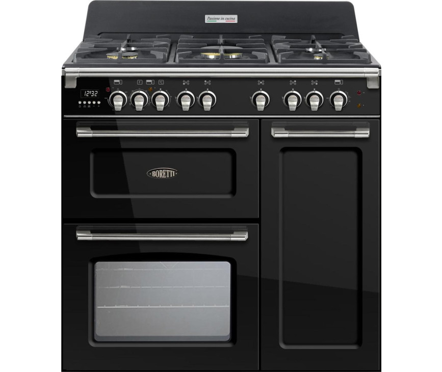 Boretti CFBG903ZW gas fornuis - zwart - 3 ovens