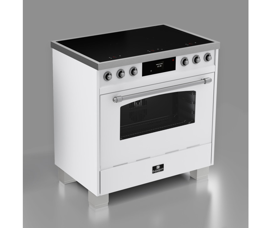 Elementi di Cucina EC9036-WT-IX-S inductie fornuis - klassiek - wit