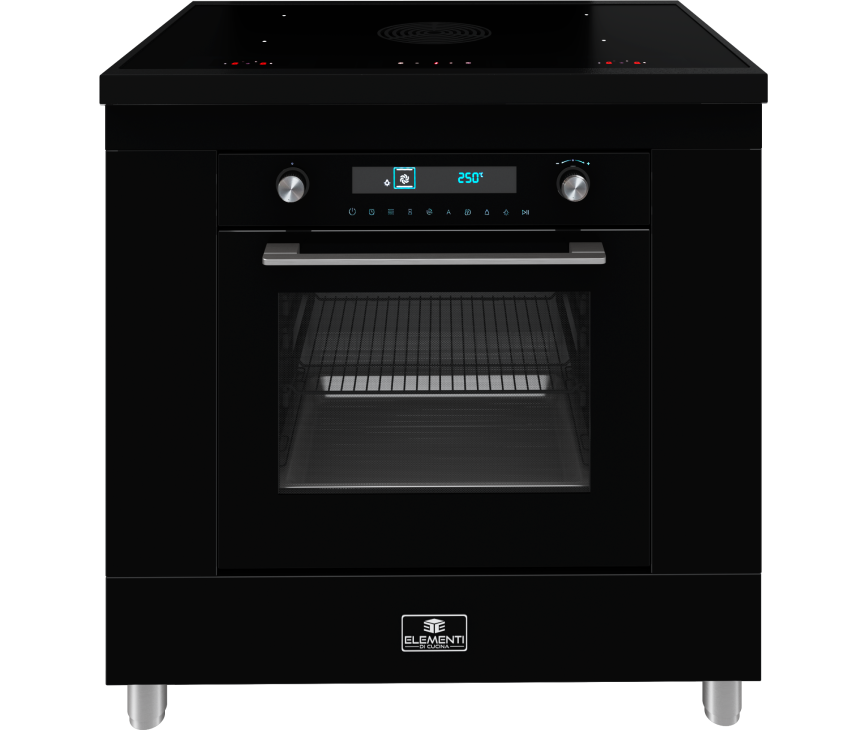 Elementi di Cucina IK9024-ZW inductie fornuis met afzuiging en magnetron - zwart