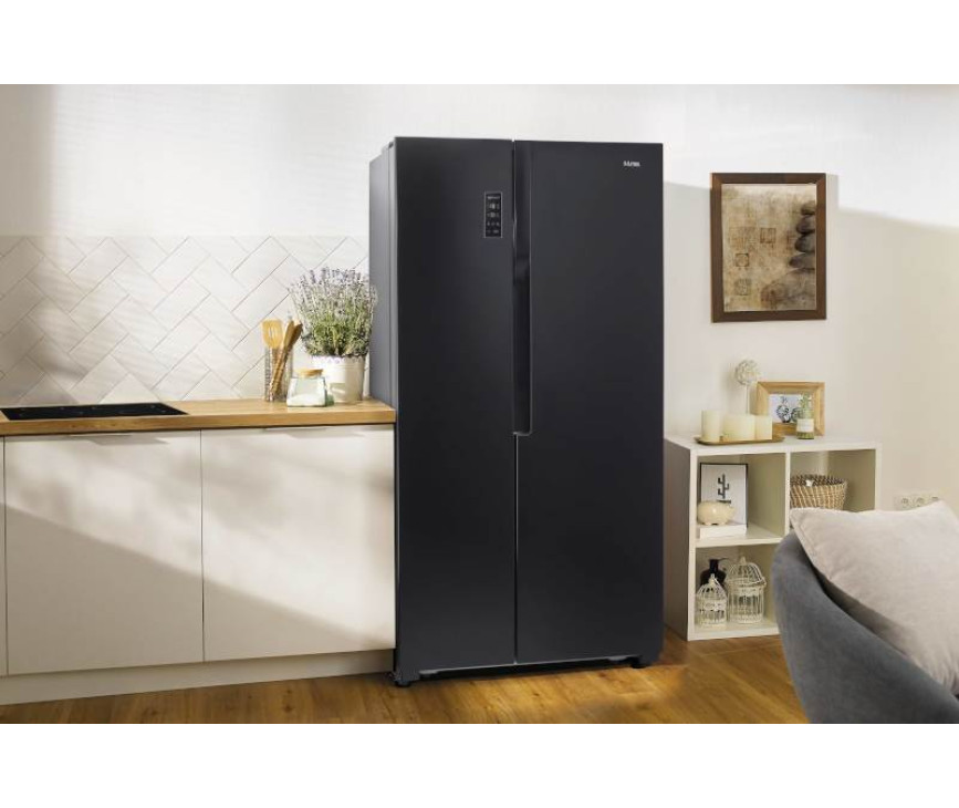 Etna AKV578ZWA side-by-side koelkast - blacksteel 