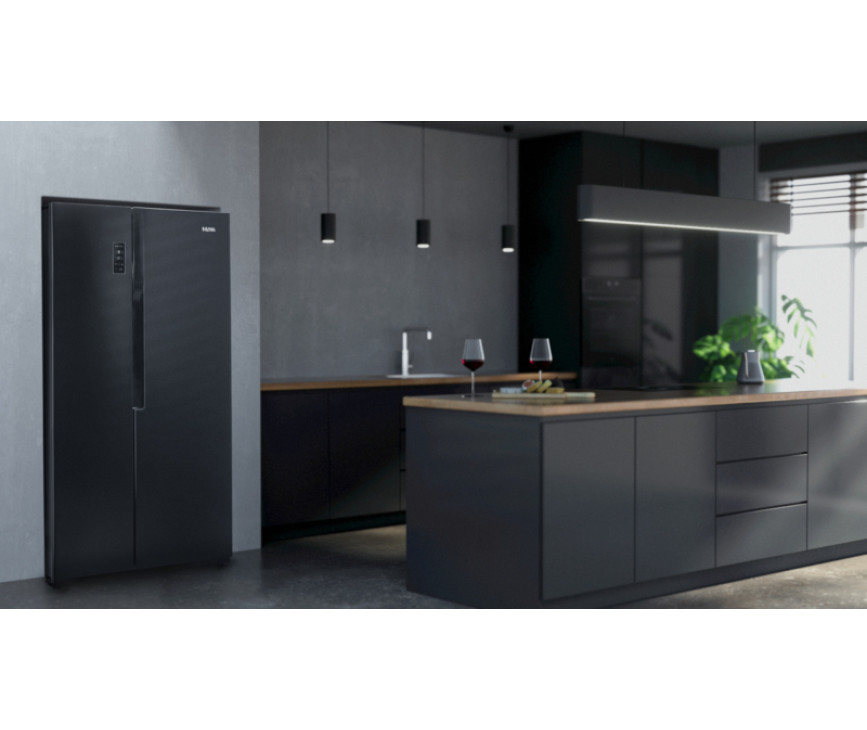 Etna AKV578ZWA side-by-side koelkast - blacksteel 