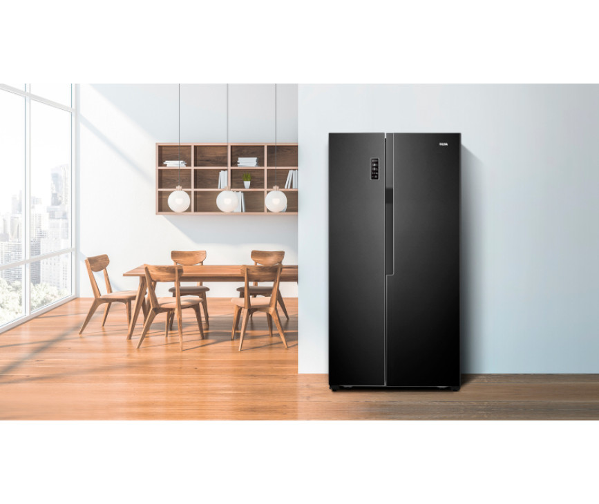 Etna AKV578ZWA side-by-side koelkast - blacksteel 