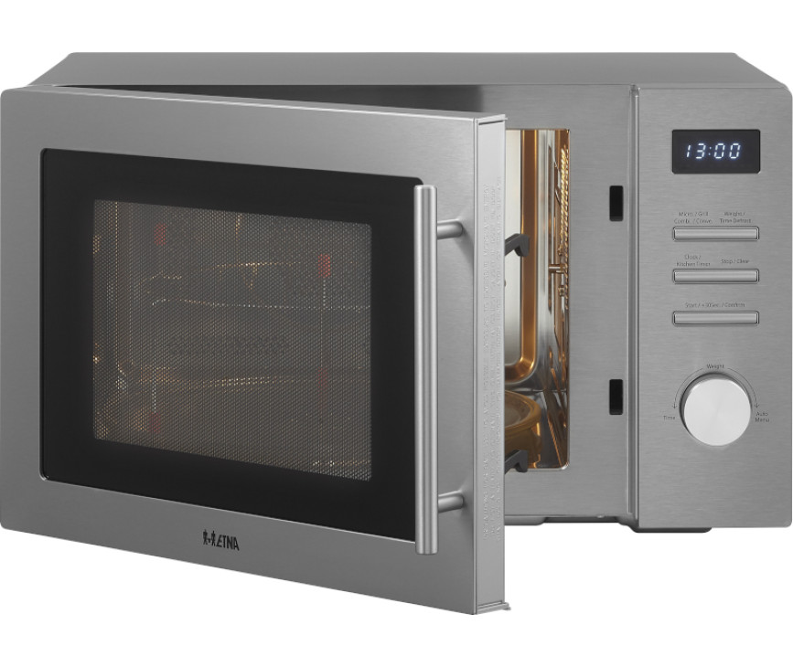 De Etna CMV334RVS is een combi magnetron uitgevoerd in het roestvrijstaal