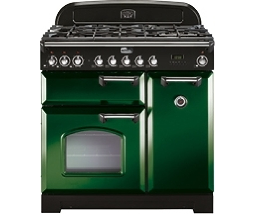 FALCON Classic Deluxe 90 gas/elektro fornuis groen met chroom beslag