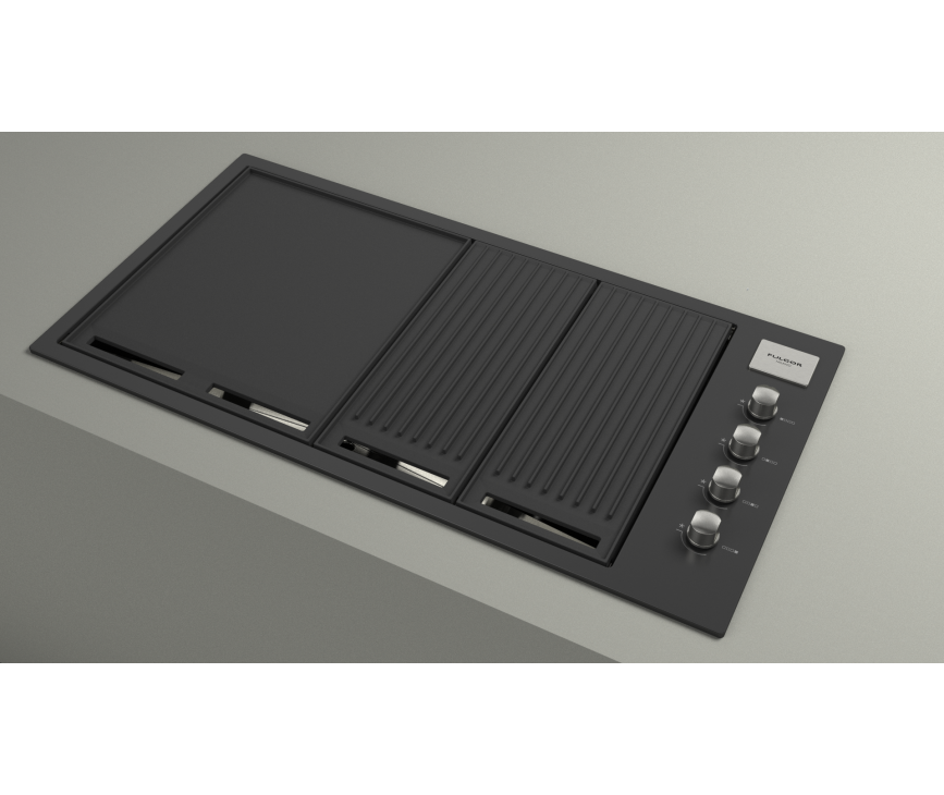 Fulgor milano FOBQ 1000 G MBK inbouw gas barbecue - mat zwart