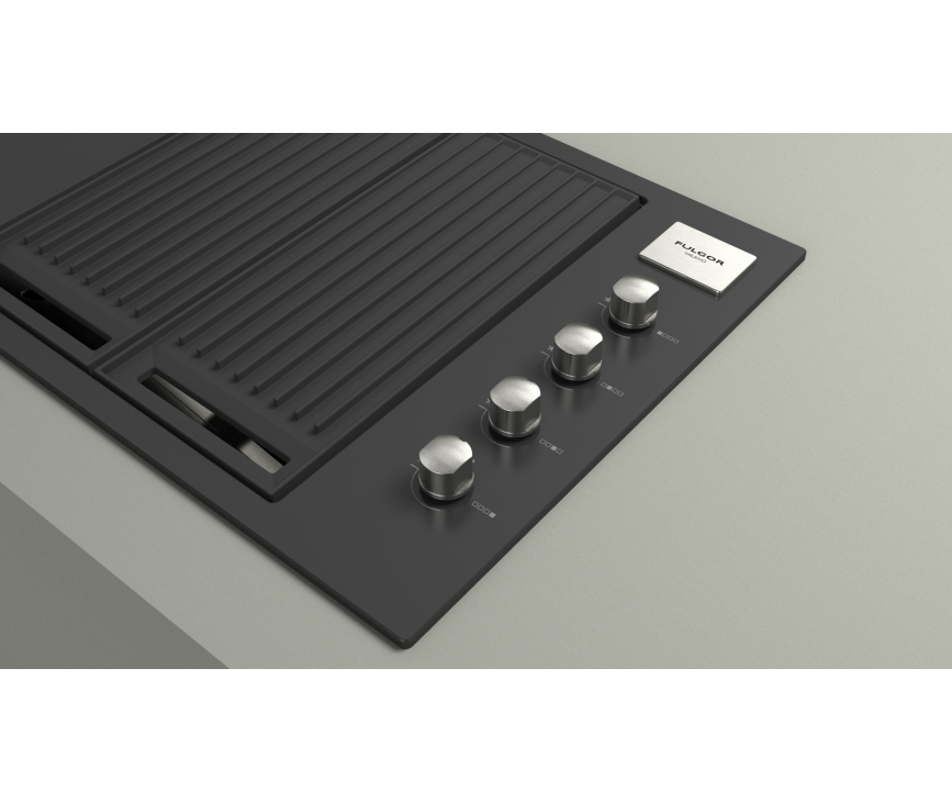 Fulgor milano FOBQ 1000 G MBK inbouw gas barbecue - mat zwart