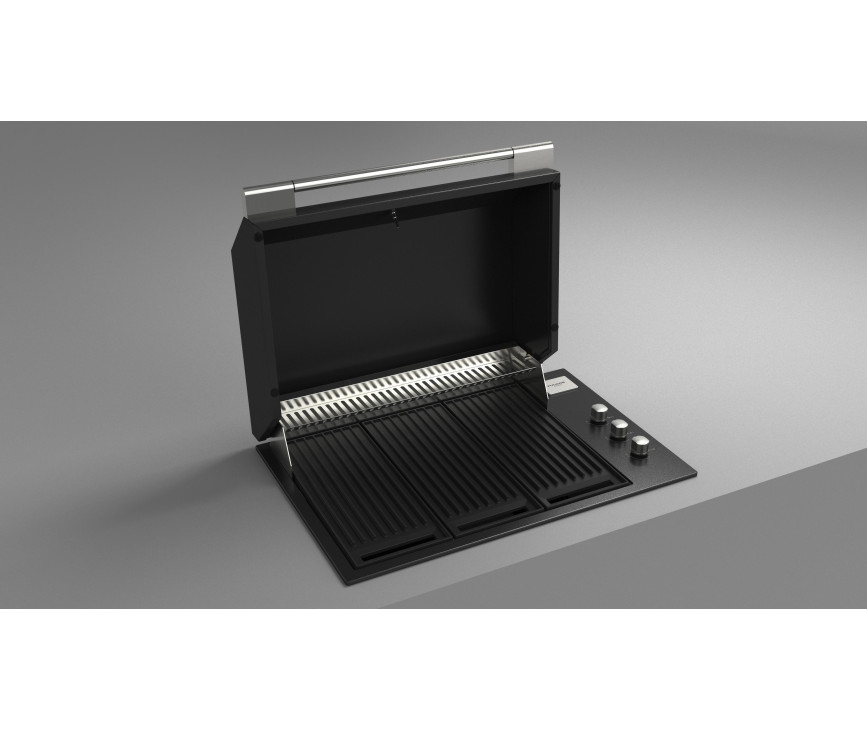 Fulgor milano FOBQ 803 G MBK inbouw gas barbecue - mat zwart