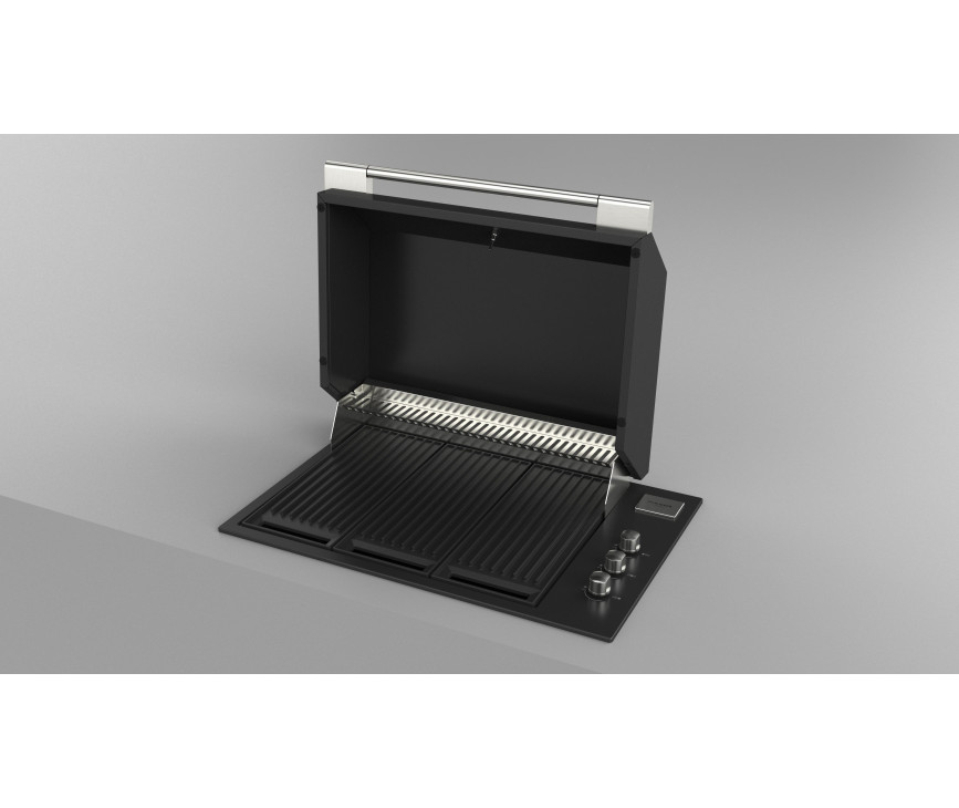 Fulgor milano FOBQ 803 G MBK inbouw gas barbecue - mat zwart