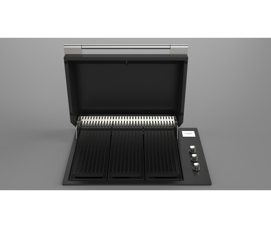 Fulgor milano FOBQ 803 G MBK inbouw gas barbecue - mat zwart