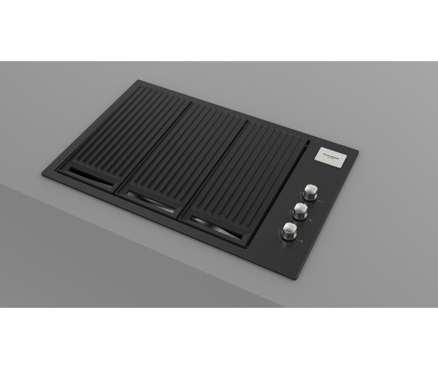 Fulgor milano FOBQ 803 G MBK inbouw gas barbecue - mat zwart