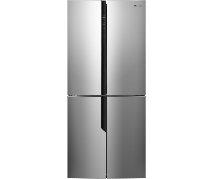 De Hisense RQ562N4AC1 is een 4-deurs koelkast uitgevoerd met rvs-look front