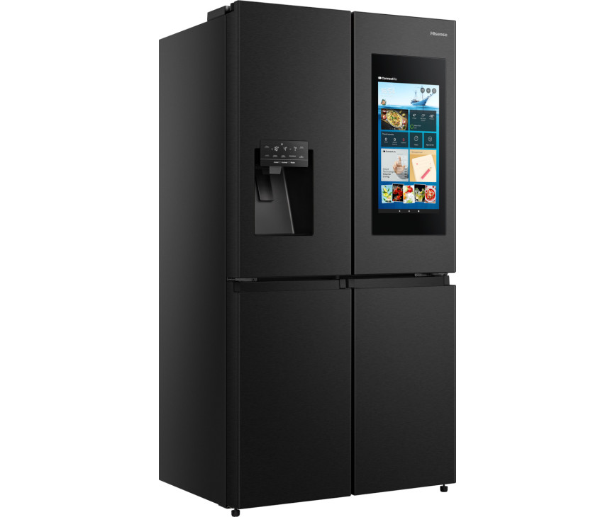 Hisense RQ760N4IFE blacksteel side-by-side koelkast